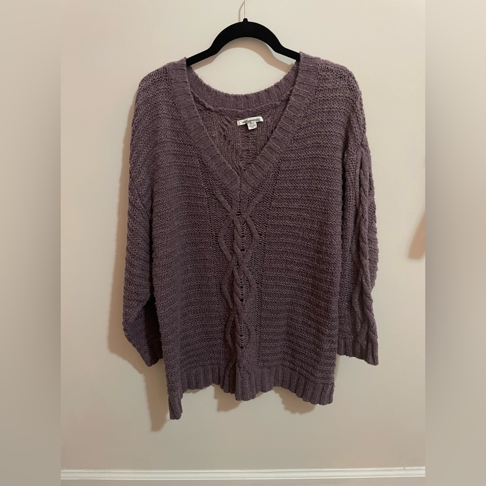 american eagle purple knit sweater